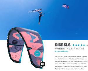 Duotone Kiteboarding Kite Dice SLS 12 C01:coral-red/heron-blue S2023